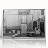 Art deco poster featuring pastel geometric shapes on a framed acrylic, ideal for modern nursery wall decor.