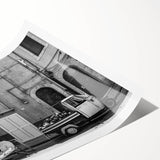 Extra large wall art featuring black and white line art flowers on rolled canvas, suitable for large living room spaces.