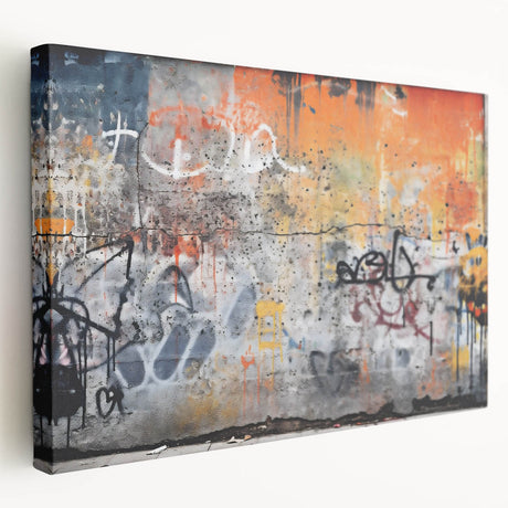 Large abstract painting in blue and green tones on stretched canvas, ideal for kitchen wall art.