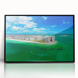 Large abstract wall art in mid-century modernist style, featuring bold black and white swirls on acrylic.