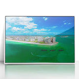 Art deco poster featuring geometric patterns in pastel shades on framed acrylic, suitable for nursery wall art.