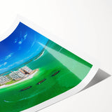 Extra large wall art featuring line art flowers in black on white, rolled print, suitable for large living room spaces.