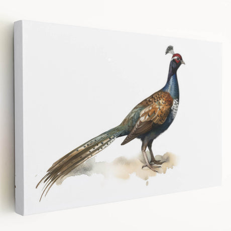 Stretched canvas artwork showcasing vibrant abstract design in bold colors, displayed from a side view to highlight its depth and texture, ideal for home decor.
