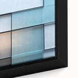 Extra large black wall art on canvas featuring a textured abstract design with colorful accents.