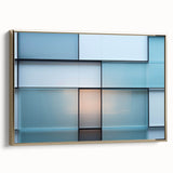 Framed canvas landscape art painting featuring a colorful, abstract design.