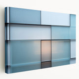 Large abstract art on stretched canvas featuring swirling blue and white patterns, ideal for kitchen wall art.