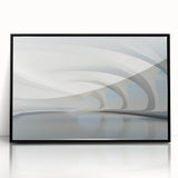 Large abstract wall art featuring swirling blue and gold patterns on a framed acrylic, suitable for modern art wall decor.