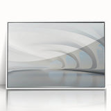 Framed acrylic print of a mid-century modernist abstract design in muted earth tones, suitable for modern art wall decor.