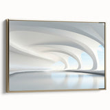Framed canvas landscape art painting featuring a colorful abstract design on a black background.