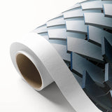 Art Deco poster of a stylized peacock in teal and gold on rolled canvas, ideal for nursery wall art.