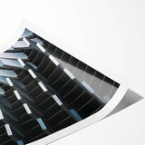 Extra large rolled canvas featuring line art flowers in black and white, ideal for large living room wall art.