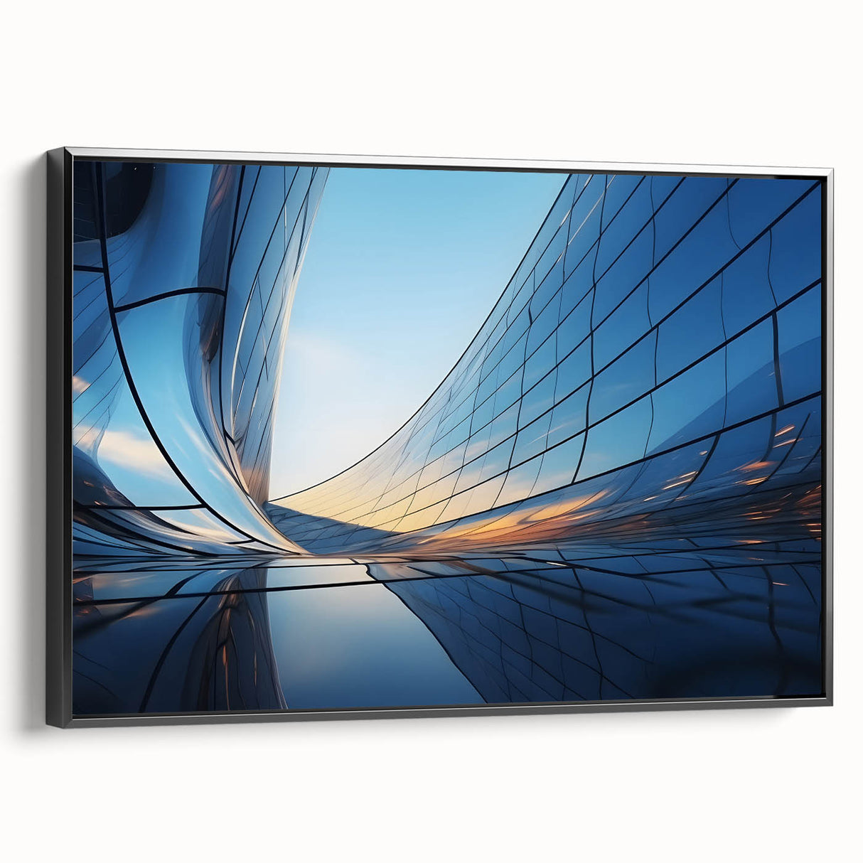 Framed canvas of a black and white vintage landscape painting, ideal for bedroom wall art.