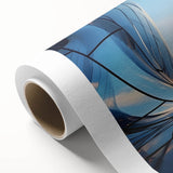 Art Deco poster of a geometric pattern in subdued gold and blue tones on rolled canvas, ideal for nursery wall art.