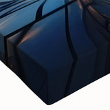 Large art of a black and white landscape painting on stretched canvas, ideal for bedroom wall decor.