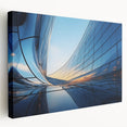 Large abstract acrylic print on canvas featuring swirling blue and white patterns, ideal for kitchen wall art.