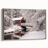 Framed canvas depicting a vintage landscape painting with muted gold and black tones, suitable for bedroom wall art.