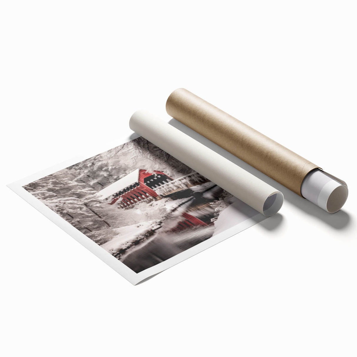 Extra large rolled canvas featuring a floral art design in soft pastel shades.