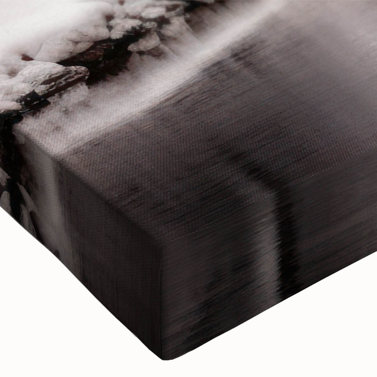 Large art featuring a black and white landscape painting on stretched canvas, ideal for bedroom wall decor.