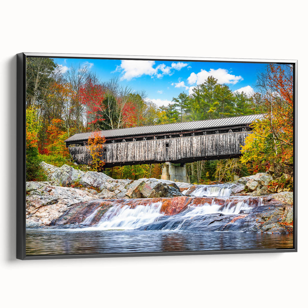 Black and white landscape art painting on framed canvas, featuring a vintage-style tree scene, ideal for bedroom wall decor.