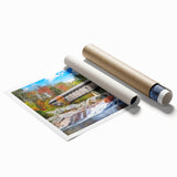 Extra large rolled canvas featuring a detailed floral art in soft pastel shades.