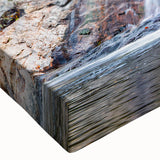 Large art depicting a black and white landscape painting on stretched canvas, suited for bedroom wall decor.