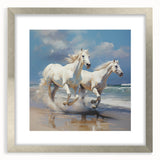 Silver-framed photo display featuring a mat border, showcasing a front view of a modern art piece. Ideal for home or office decor, enhancing aesthetic appeal.