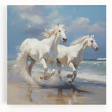 Stretched canvas artwork showcasing a vibrant abstract design with bold colors, ideal for modern decor, displayed against a neutral wall background.