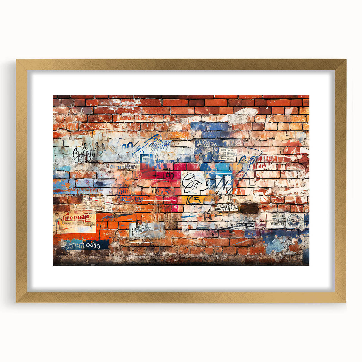 Extra large abstract art print featuring textured swirls in neutral tones on a gold-framed canvas.