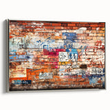 Framed canvas of a vintage landscape painting featuring muted earth tones.