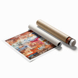 Extra large rolled canvas print featuring a detailed floral design in pastel shades.