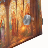 Close-up of a vibrant acrylic glass surface showcasing intricate patterns and reflections, highlighting the material's clarity and depth, ideal for modern decor.