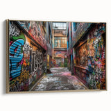 Framed canvas featuring a vintage landscape painting in black and gold tones, ideal for bedroom wall art.