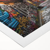 Art deco poster featuring geometric shapes in bold black and gold, printed on rolled canvas, suitable for dining room walls.