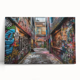 Large black and white photographic print of a tranquil lake on stretched canvas.