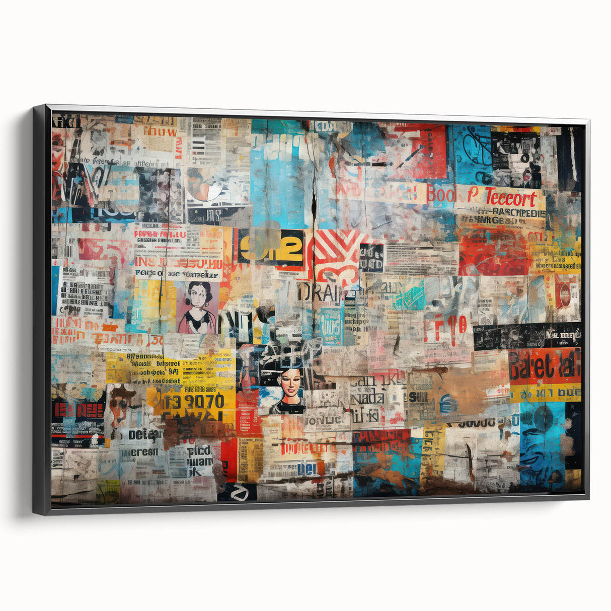 Framed canvas featuring a black and white vintage landscape painting, ideal for bedroom wall art.