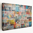 Large abstract canvas art in vibrant blue and green tones, ideal for kitchen wall decor.