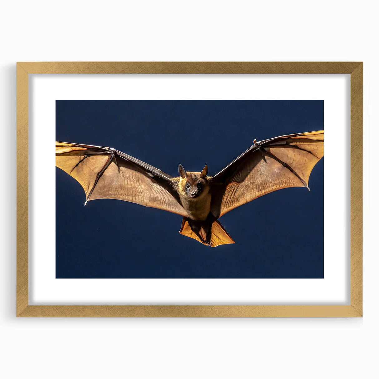 Elegant gold-framed artwork featuring a vibrant landscape painting with intricate details, showcased against a soft mat background, ideal for home decor enhancement.
