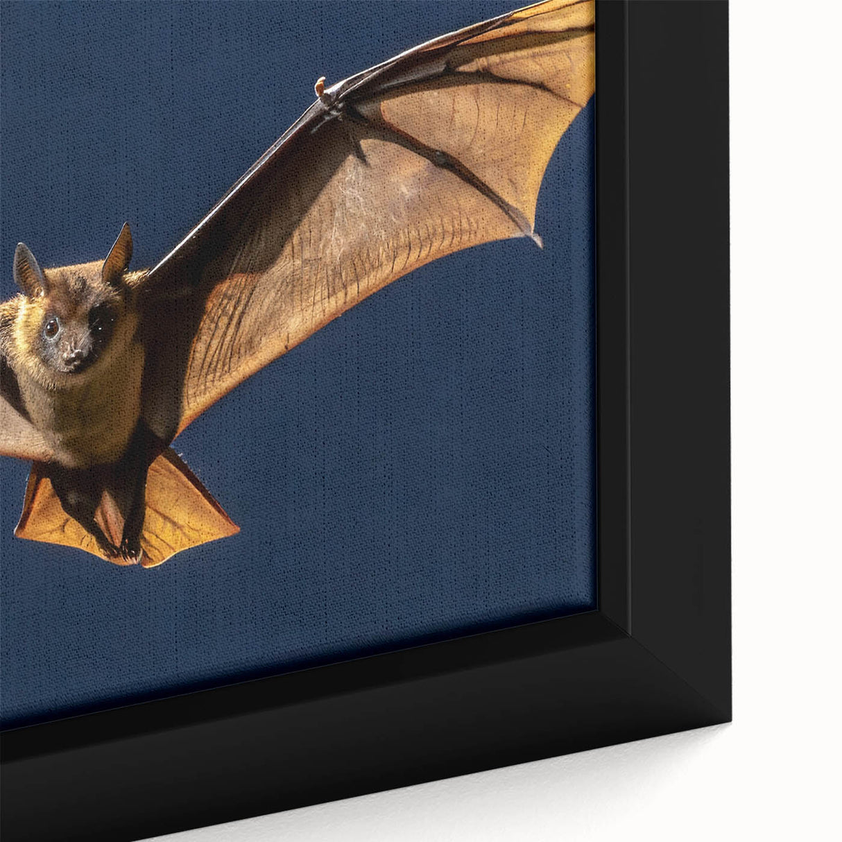 Framed close-up of a vibrant abstract canvas artwork, showcasing bold colors and dynamic brush strokes, ideal for modern home decor and creative spaces.