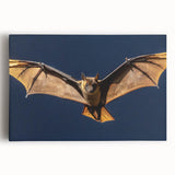 Stretched canvas artwork displaying a vibrant abstract landscape in rich hues of blue and orange, ideal for modern home decor or artistic interiors.