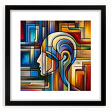 Black picture frame with a white mat, showcasing a blank space for artwork or photography, set against a light background. Ideal for home decor and gallery displays.