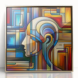 Framed acrylic artwork displaying an elegant gold abstract design, showcased from the front view, perfect for modern home decor and interior styling.