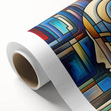 Rolled canvas showcasing vibrant African tribal wall art design with intricate patterns and textures, securely packaged in a protective cardboard tube for safe shipping.