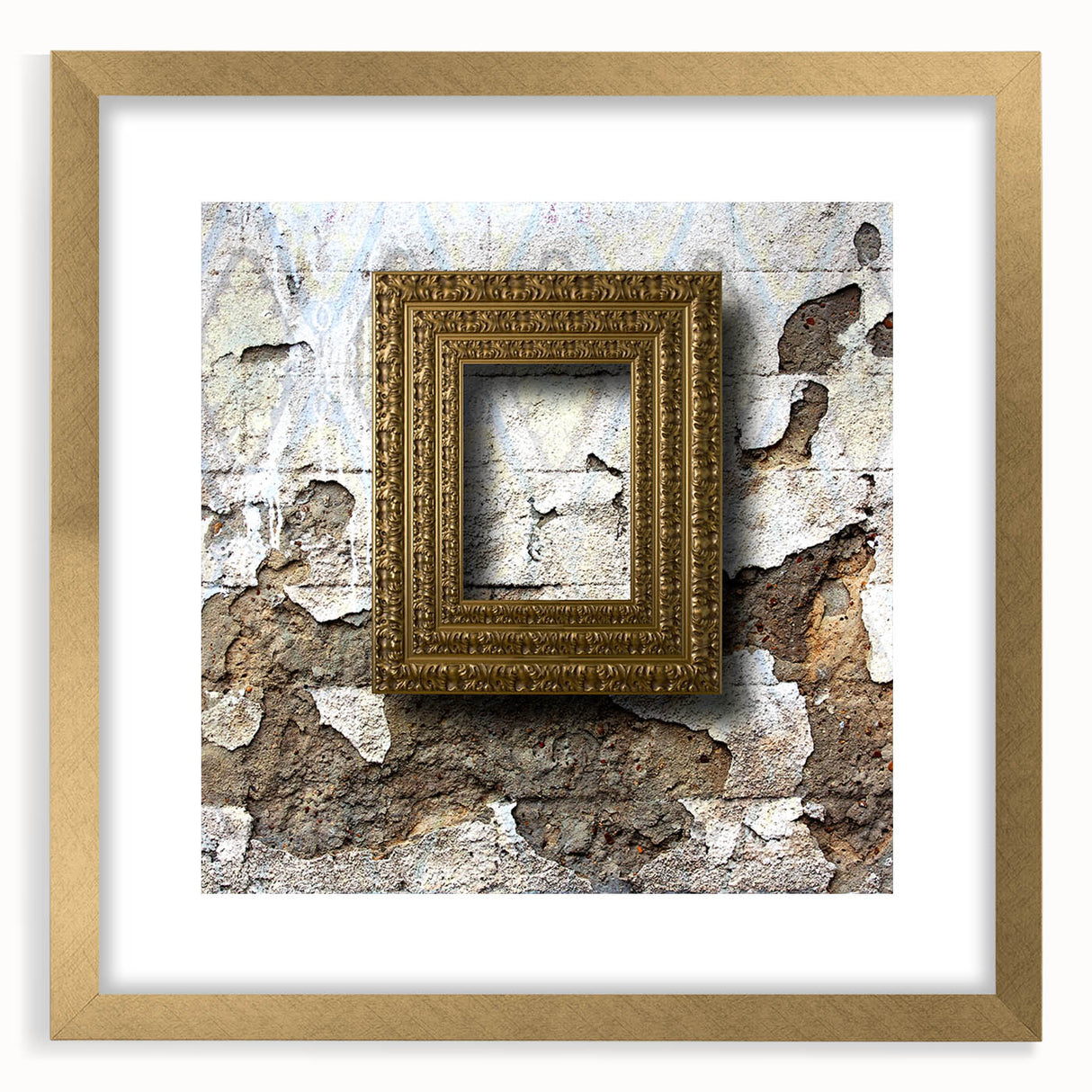 Extra large abstract art print with textured design in gold and cream tones on framed canvas, ideal for living room decor.