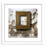 Abstract art print featuring swirling blue and white patterns on a framed canvas, suitable for dining room or bedroom decor.