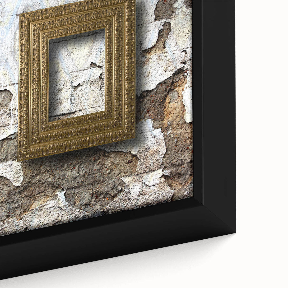 Close-up of textured black wall art with colorful abstract patterns on a framed canvas, suitable for a large living room.