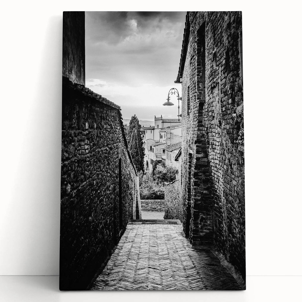 Large black and white stretched canvas featuring an abstract design, ideal for kitchen wall art or bedroom ambiance.