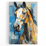 Stretched canvas print showcasing an abstract landscape design with vibrant colors, perfect for modern home decor. Ideal for adding artistic flair to any room.