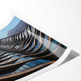 Extra large wall art featuring black and white line art flowers on a rolled canvas, suited for large living room decor.