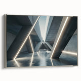 Extra large framed canvas of vintage poster art featuring colorful abstract design, ideal for living room decor.