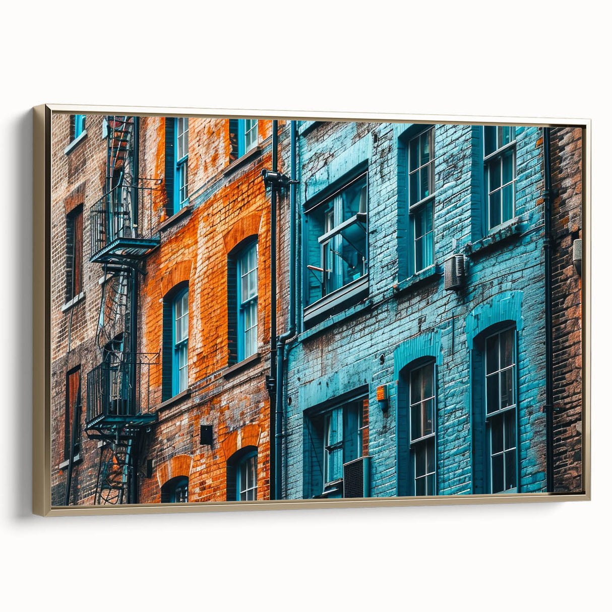 Framed canvas depicting a black and white vintage landscape painting, ideal for bedroom wall art.